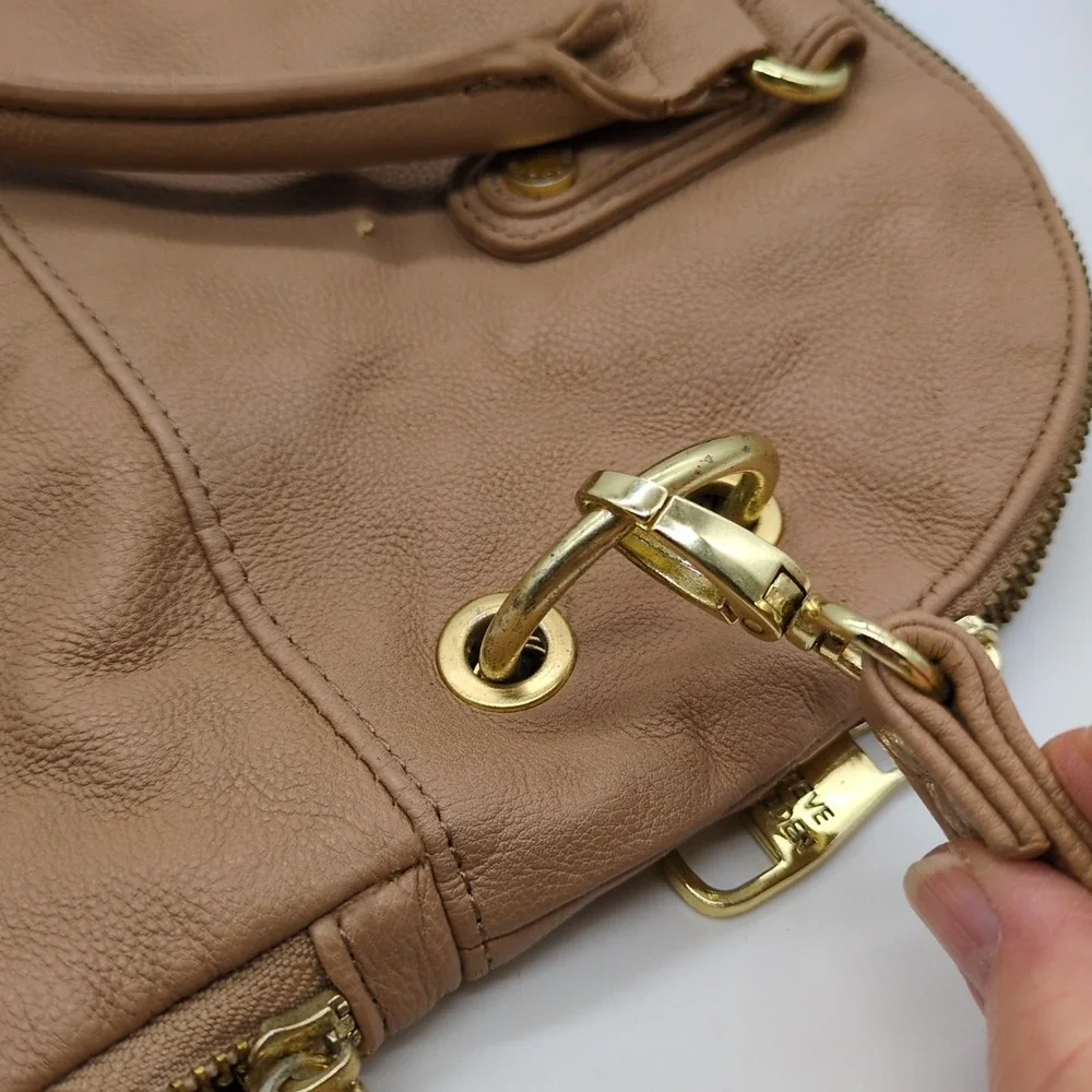 Steve Madden Tote‎ Womens Beige XL Crossbody Satchel Removeable Strap Pockets